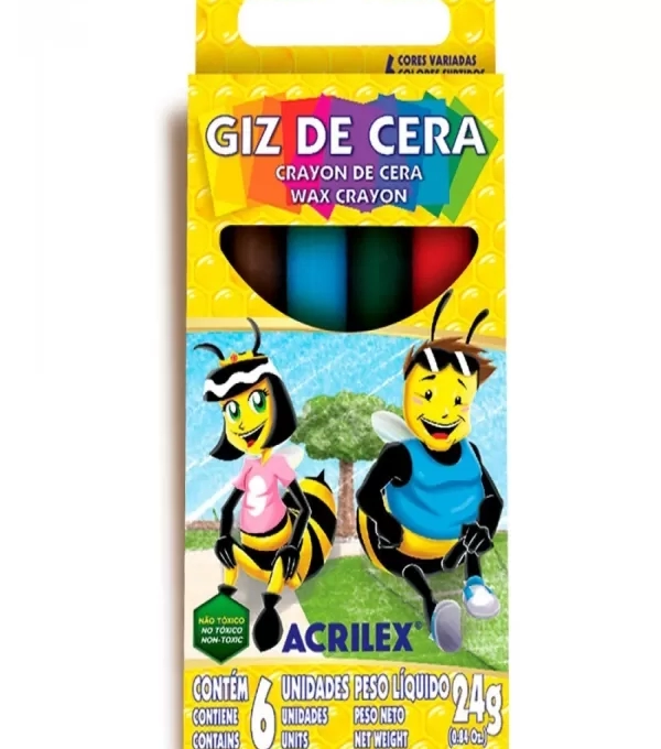 Giz De Cera Acrilex 6 Cores *7891153090061*