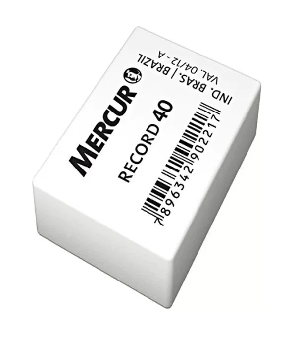Borracha Escolar Branca Record 40 - Mercur - B0101005-01 