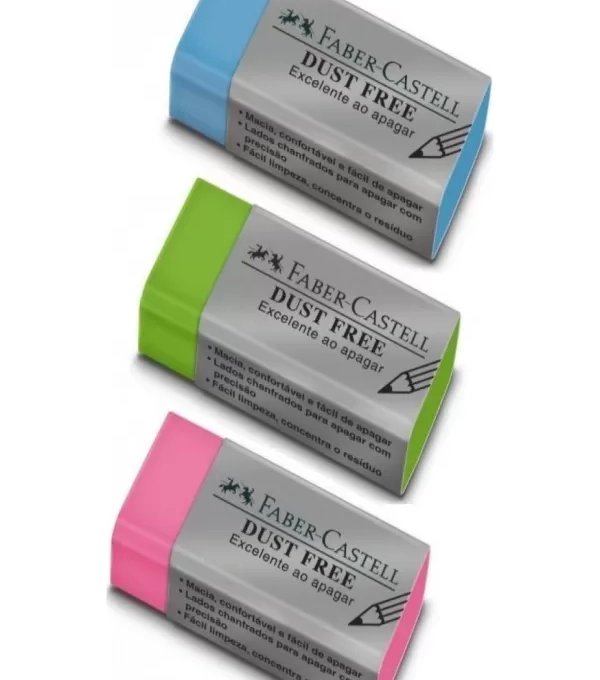 Borracha Escolar Dust Free Pequena Colorido - Faber Castell - 187138