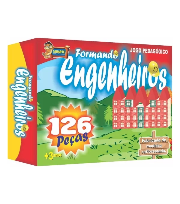 BRINQUEDO PEDAGÓGICO FORMANDO ENGENHEIROS COM 126 PEÇAS - URIARTE - 3674