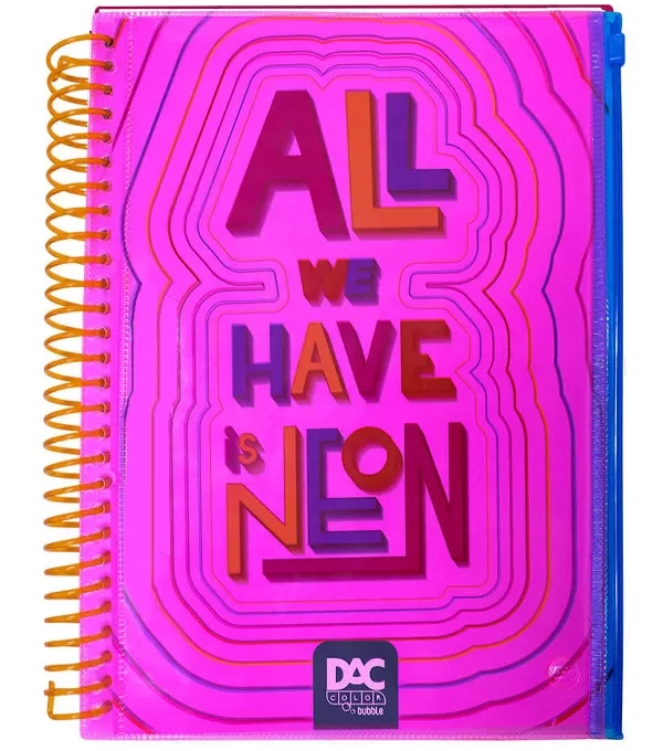Caderno Espiral UniversitÁrio 10 MatÉrias Color Bubble Rosa - Dac - 3371