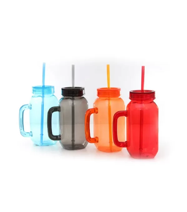 Caneca Com Canudo 600ml Cores - Interponte - Hg79007