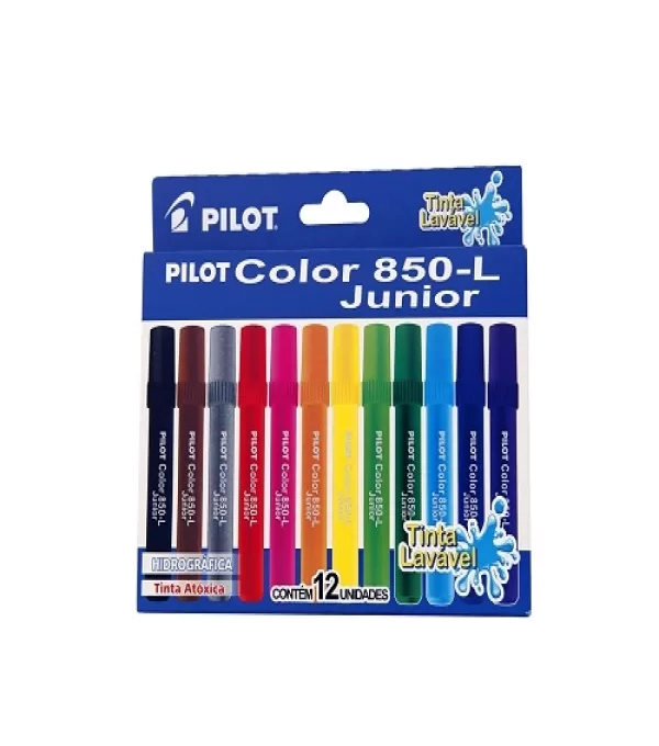 Caneta HidrogrÁfica 12 Cores - Pilot 850-l Junior