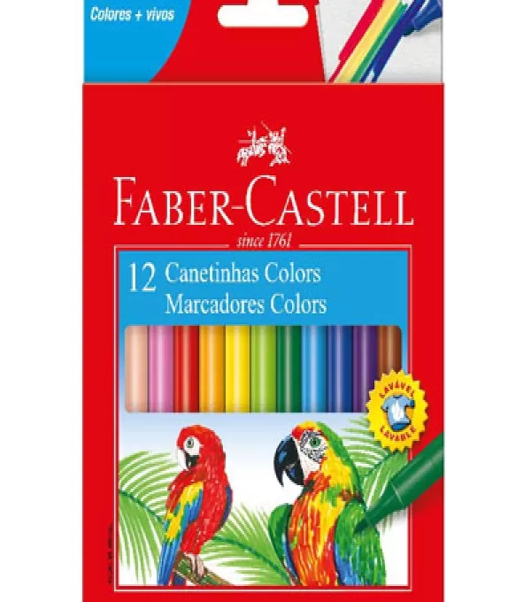 Caneta HidrogrÁfica 12 Cores - Faber Castell - 150112czf 