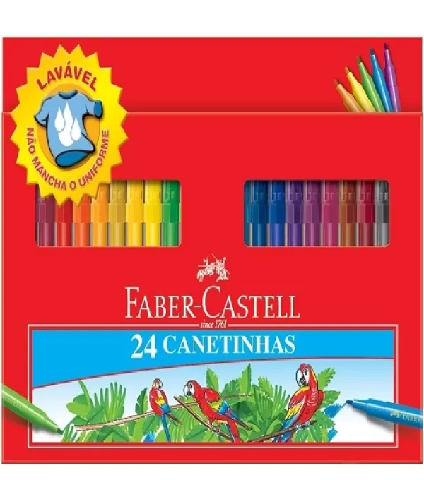Caneta HidrogrÁfica 24 Cores - Faber Castell - 150124czf 
