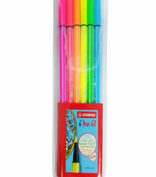 Caneta Stabilo Pen 68 Estojo Com 6 Cores - Sertic - 120.2300