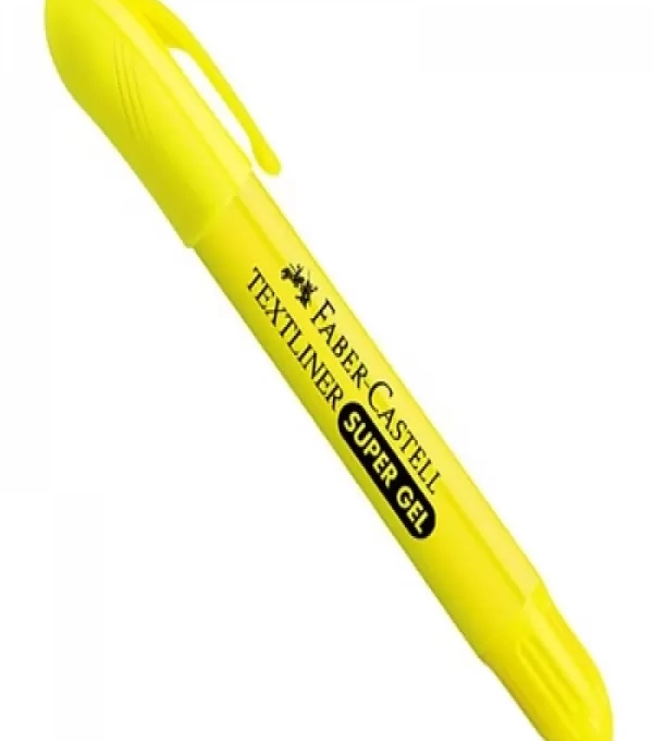 Pincel Marca Texto Super Gel Amarelo - Faber Castell - 155707