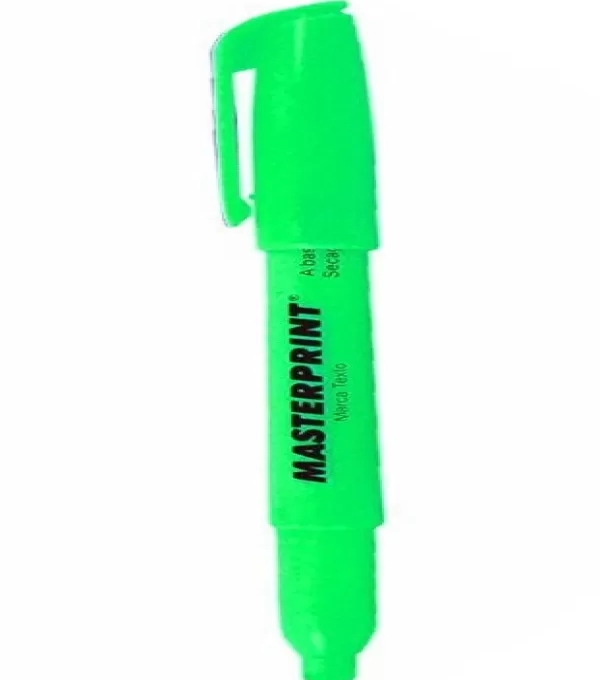 Caneta Marca Texto Verde - Caixa Com 12 Unid - Masterprint Mp612