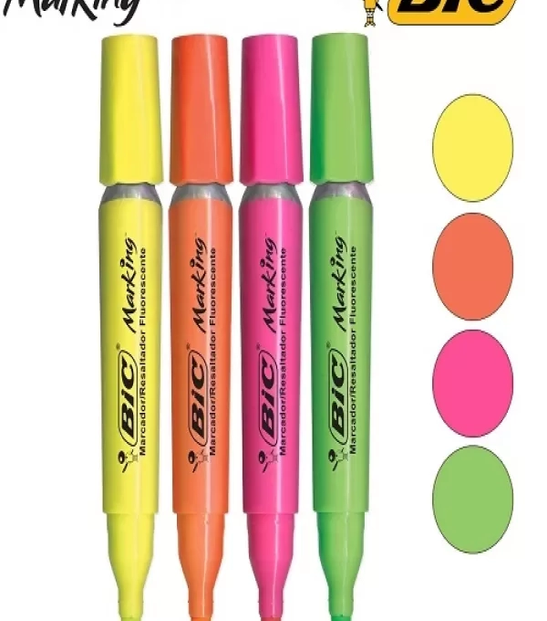 Caneta Marca Texto Verde Marking - Caixa Com 12 Unid - Bic