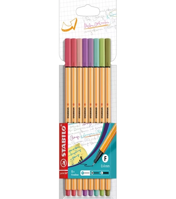 Estojo Stabilo Point 88 Fine Com 8 Cores - Sertic - 53.3001