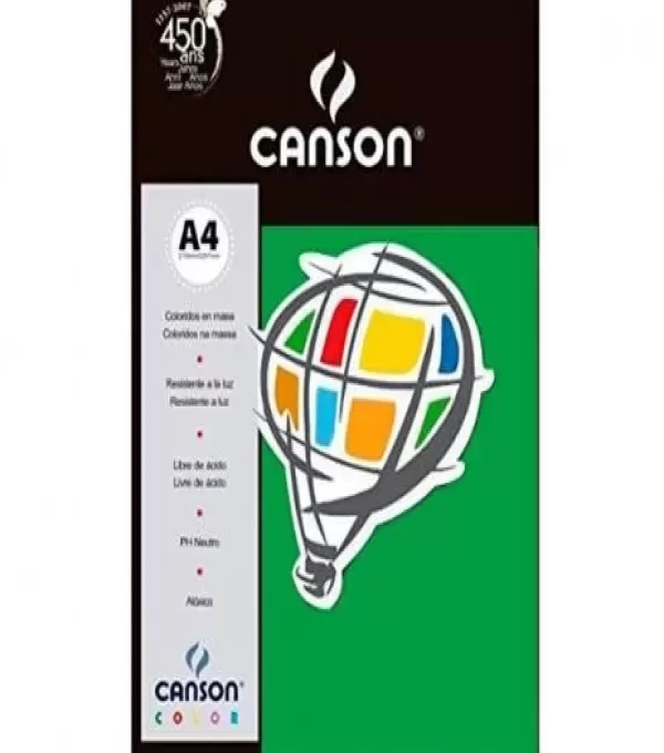 Papel 180 G/m² Color Plus Verde Escuro A4 Com 10 Folhas  - Canson - 66661205