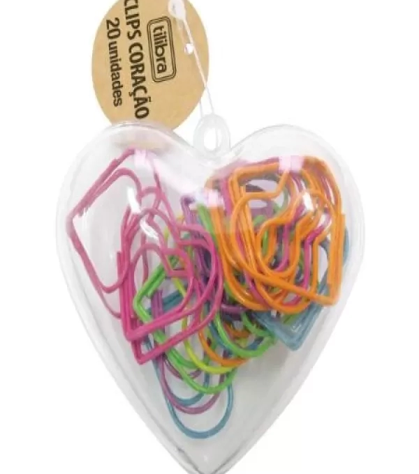 Clips CoraÇÃo Colorido C/ 20un - Tilibra - 178292