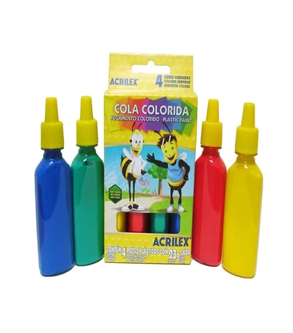 Cola Colorida 4 Cores 23g - Acrilex - 026040000