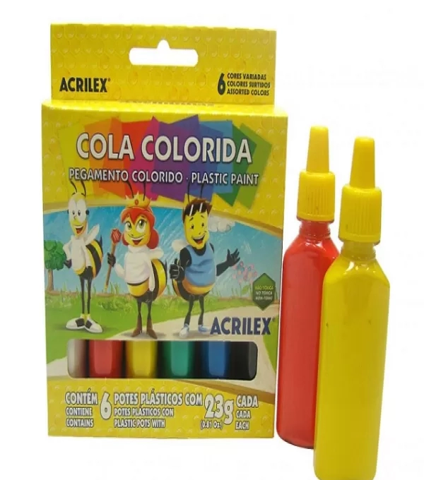 Cola Colorida 6 Cores 23g - Acrilex - 026060000    