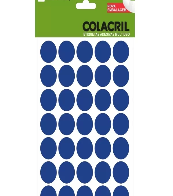 Etiqueta Adesiva Multiuso Redonda 19mm Azul - Colacril - 6001az
