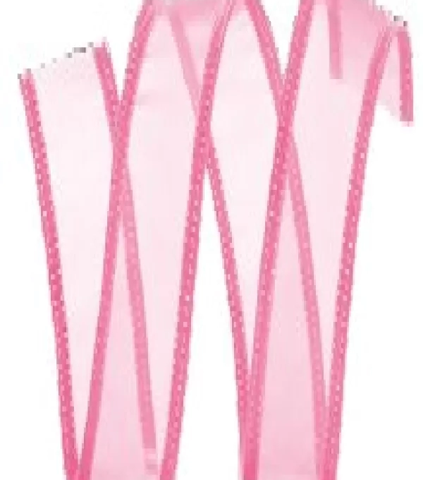 Fita Decorativa Aramada Organza Rosa 27mmx10m 209753
