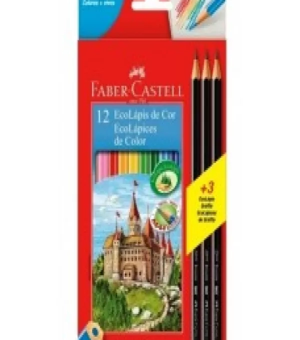 LÁpis De Cor 12 Cores Sextavado + 3 LÁpis Grafite - Pct Com 12 - Faber Castell 1