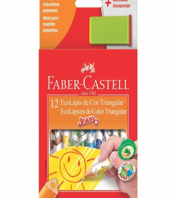 LÁpis De Cor 12 Cores Jumbo Triangular - Faber Castell 123012