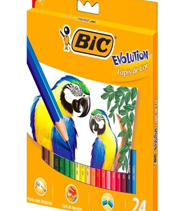 LÁpis De Cor 24 Cores Evolution Sextavado - Bic