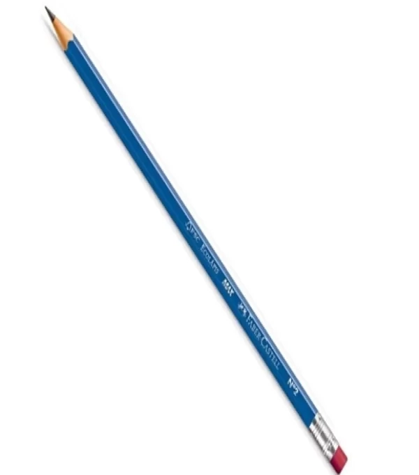 LÁpis Preto Nº 02 1205 Max Corpo Azul Sextavado Com Borracha Embutida - Faber Ca