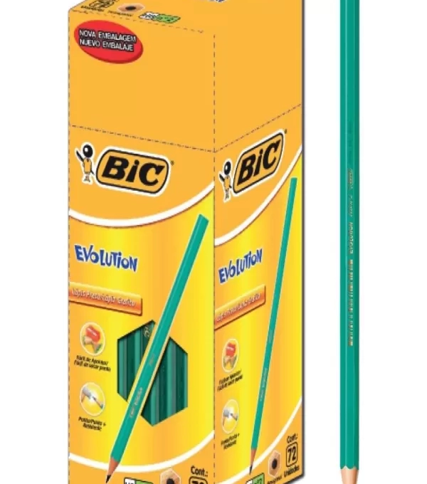 LÁpis Preto Bic Evolution Corpo Verde Sem Borracha - Caixa Com 72 Unid - Bic