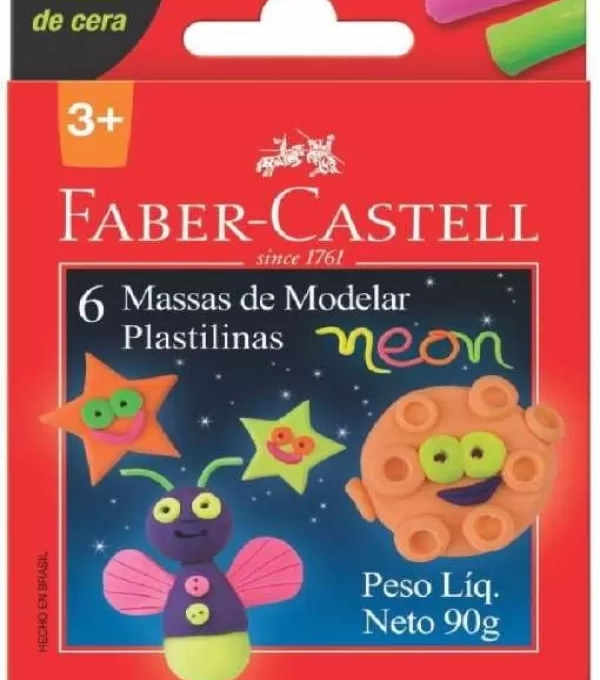 Massa De Modelar 6 Cores Neon  - Faber Castell - 22.0306neon