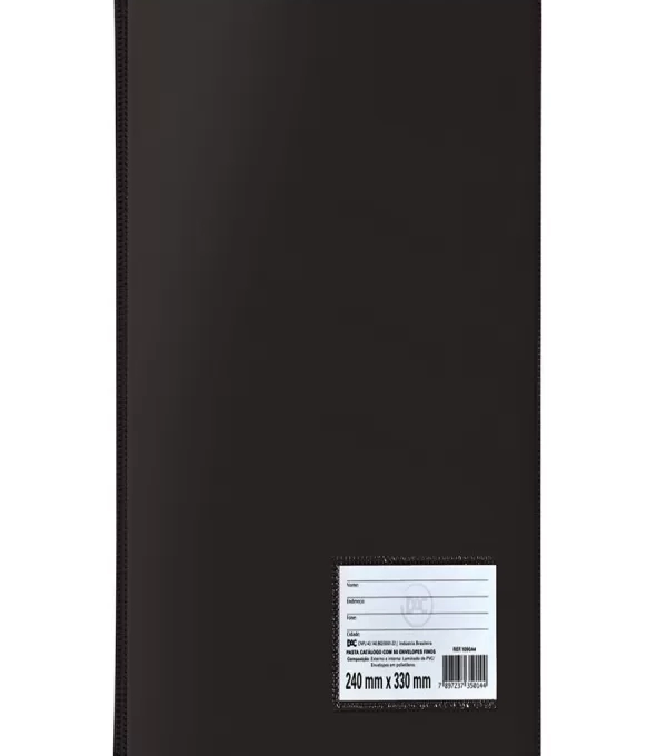 Pasta CatÁlogo Oficio 100 Envelopes Preto Com Visor - Dac - 192