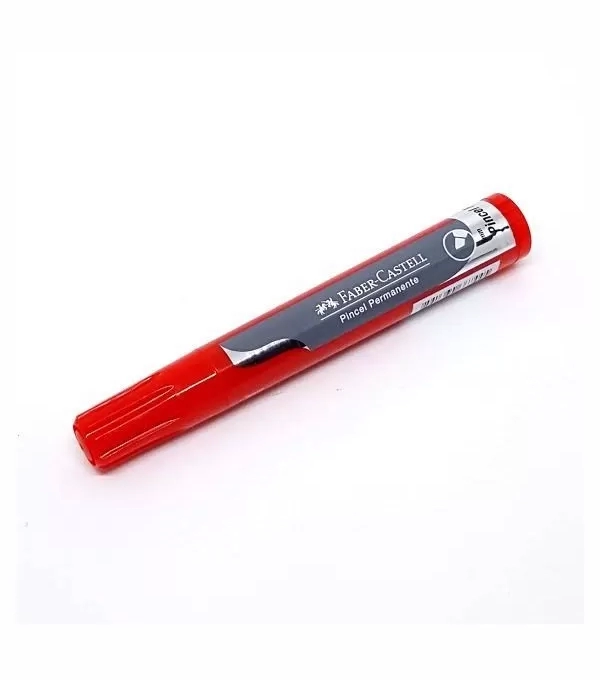 Pincel Marcador Permanente Vermelho - Faber Castell - Nmp/vm
