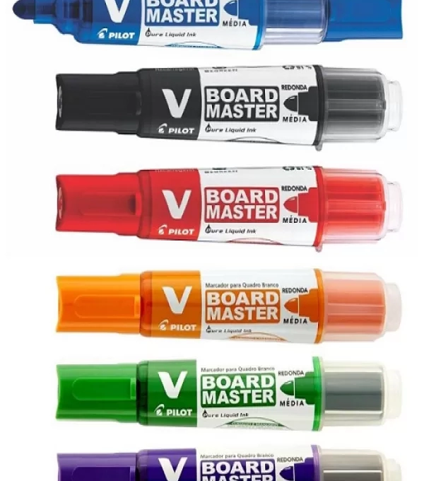Pincel Marcador De Quadro Branco Azul RecarregÁvel Board Master - Caixa Com 12 U