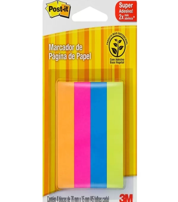 Marcador De PÁgina Adesivo Flags 76mm X 15mm Com 4 Cores - 3m