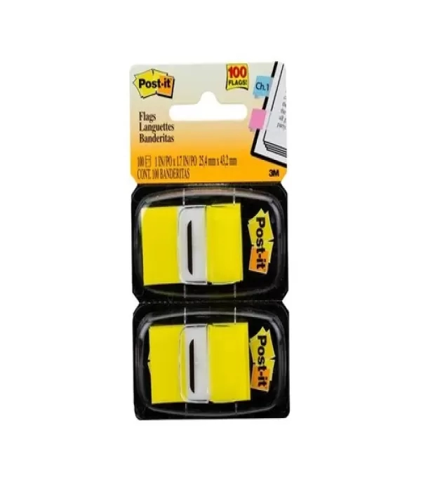 Marcador De PÁgina Adesivo 25mm X 43mm Flags Amarelo Com 100 Folhas - 3m