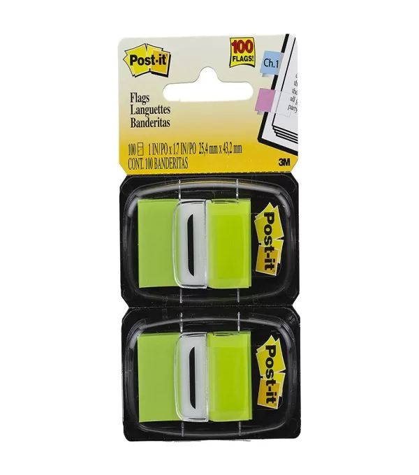 Marcador De PÁgina Adesivo 25mm X 43mm  Flags Verde Com 100 Folhas - 3m