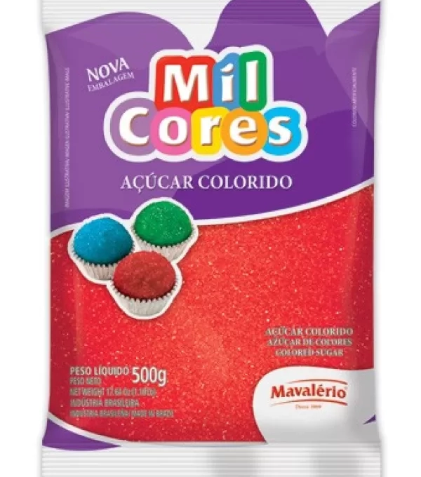 Acucar Colorido Mavalerio 500gr Vermelho(5-10)