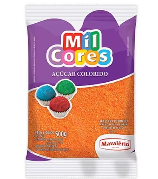 Acucar Colorido Mavalerio 500gr Laranja(5-10)