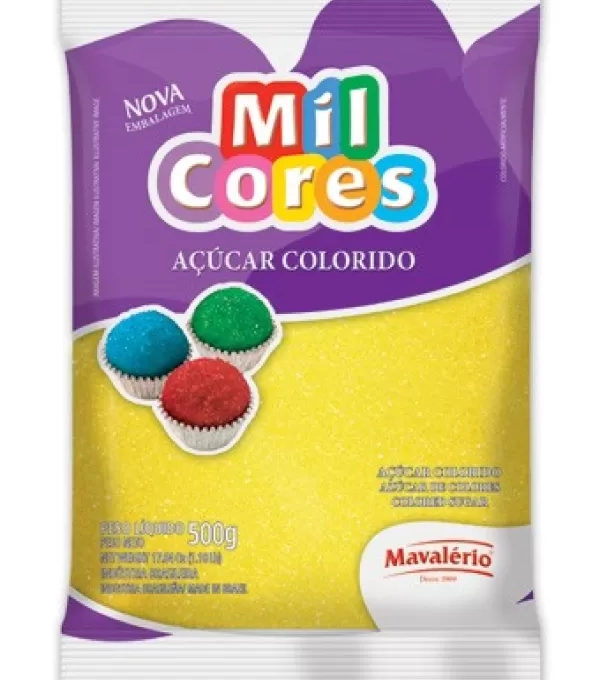 Acucar Colorido Mavalerio 500gr Amarelo(5-10)