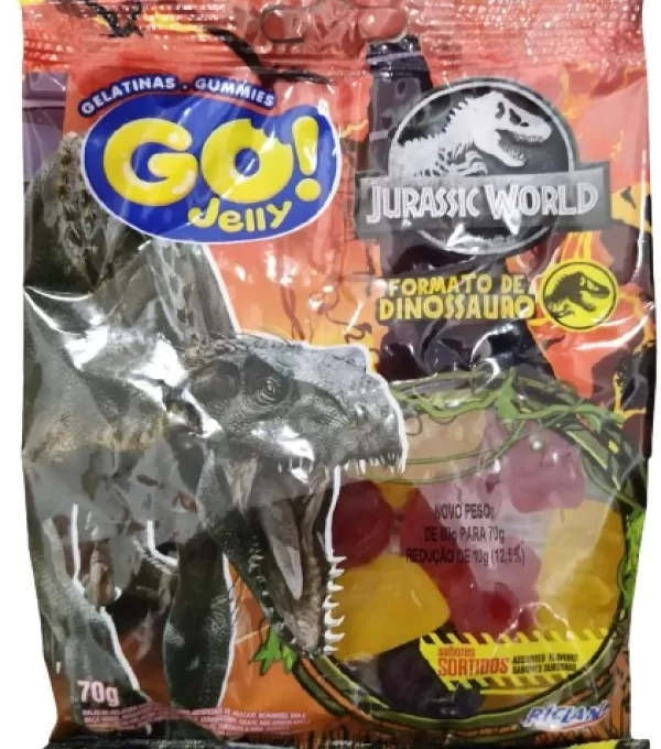Bala Gelatina Go Jelly 12 X 70g Jurassic World Sortido