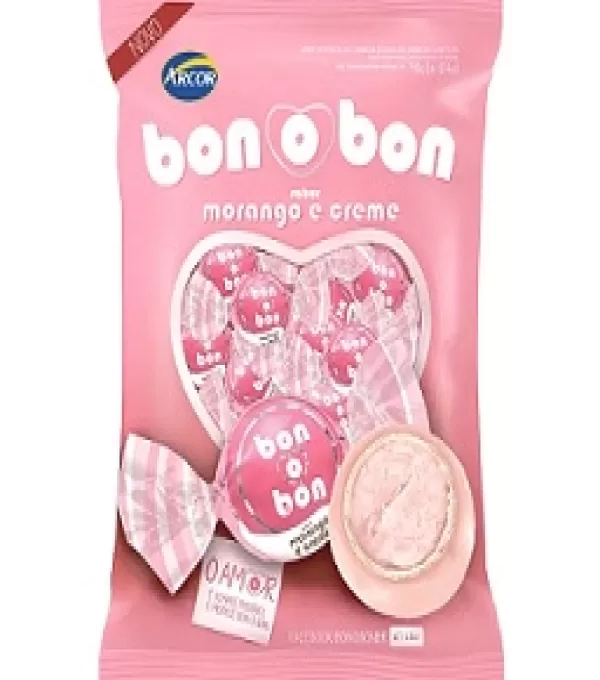 Bombom Arcor 750g Bon O Bon Morango