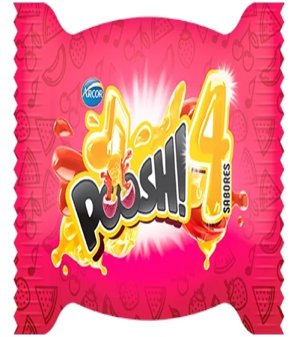Chicle Poosh Arcor 200g 4 Sabores Rosa