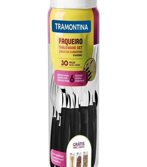 Faqueiro Tramontina Ipanema 30 Pcs Sortido Preto