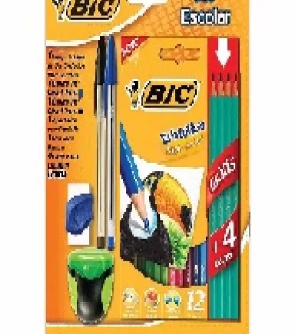 Kit Evolution Bic 12 Lapis Cor/caneta/apontador/lapis