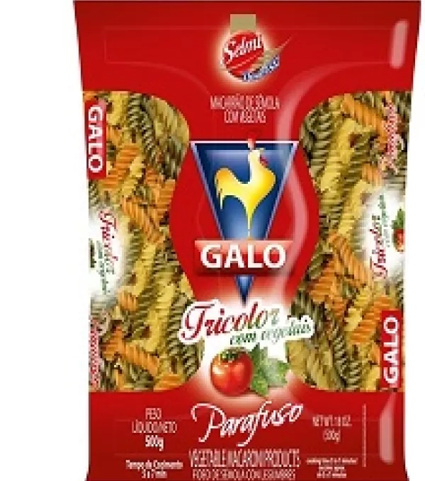 Macarrao Galo 20 X 500g Semola Parafuso Tricolori