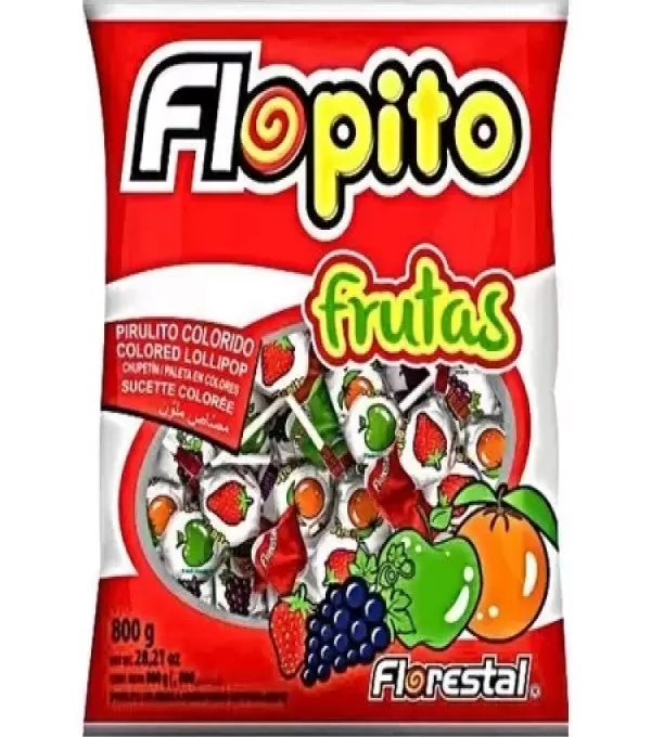 Pirulito Flopito Frutas Sortido Pct 800g