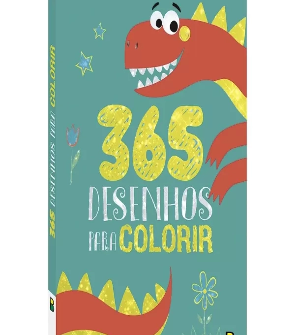 Livro 365 Desenhos Para Colorir Dino Verde