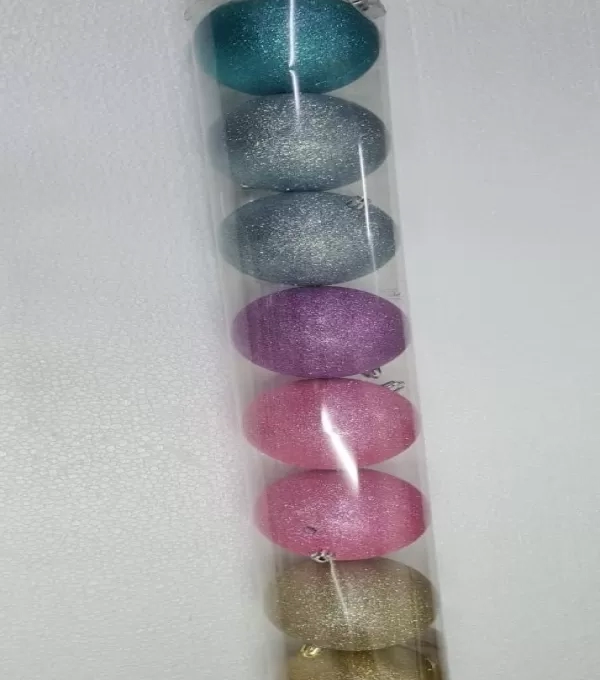 Bola Glitter Colorida 10cm Jg C/8 Ref: 1020215