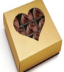 Imagem de capa de Caixa Para Bombom Garbo Coracao Ouro Fosco 13,5x13,5x3,5