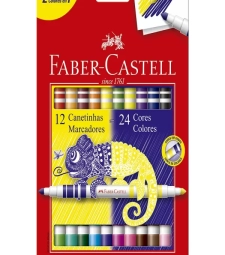 Imagem Caneta HidrogrÁfica 24 Cores Bicolor - Faber Castell - 150612n de Encopel