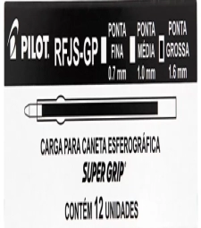 Imagem Carga Para Caneta Esf 1.6mm Preto - Caixa Com 12 Unid - Pilot Rfjs-gp de Encopel