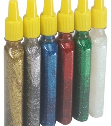 Imagem Cola Com Glitter Prata Com 23 Gramas - Caixa Com 12 Unid - Acrilex 202 de Encopel