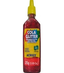 Imagem Cola Glitter Vermelho 23g - Acrilex - 029000205        de Encopel