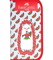 Estojo Escolar Completo Porco Espinho Vermelho - Faber Castell - 18.2220vm